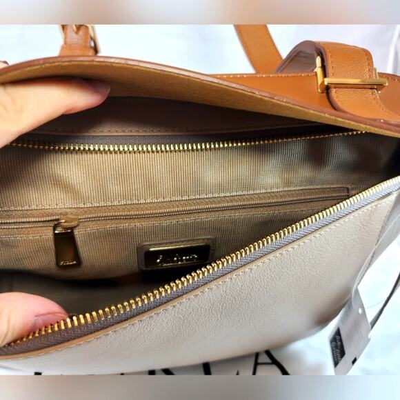 NWT$675 Furla Dolce Vita Multi Tone Leather Shoulder Crossbody Bag Tote - Picture 10 of 13